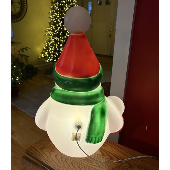 Vintage General Foam 22" Snowman Blow Mold Carrot Nose Snowball Christmas - Picture 3 of 7